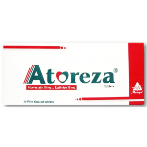 Atoreza 10 / 10 mg ( Ezetimibe 10 mg  / Atorvastatin 10 mg ) 28 film-coated Tablets